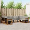 vidaXL Set de canapele de exterior 9 pcs Gri natural și deschis