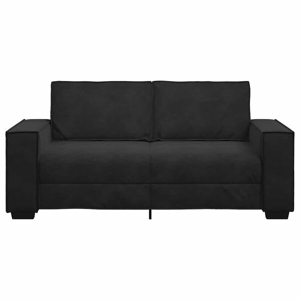 vidaXL Canapea cu 2 locuri, negru, 180x78x84 cm, catifea