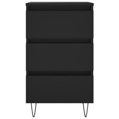 vidaXL Noptieră, negru, 40x35x69 cm, lemn compozit