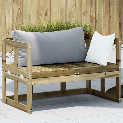vidaXL Canapea banchetă extensibilă de grădină, lemn impregnat de pin
