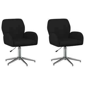 vidaXL Scaune birou cu rotire 2 buc. 54 x 58 x 90 cm Negru Țesătură
