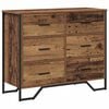 vidaXL Comodă cu sertare 2 pcs Lemn vechi 91 x 35,5 x 74,5 cm