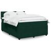 vidaXL Pat box spring cu saltea, verde &icirc;nchis, 160x200 cm, catifea
