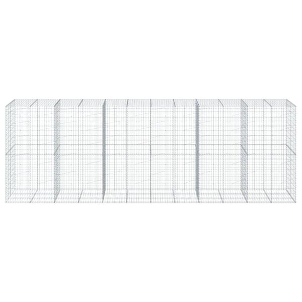 vidaXL Coș gabion cu capac, 600x100x200 cm, fier galvanizat