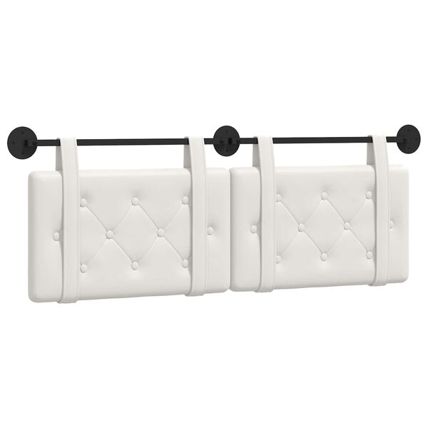 vidaXL Cap de pat suspendat Alb 130 x 55 x 5 cm Piele artificială