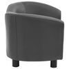 vidaXL Canapea pentru c&acirc;ini, gri, 67 x 41 x 39 cm, piele ecologică