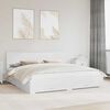 vidaXL Cadru de pat cu headboard Alb 200 x 200 cm Lemn compozit