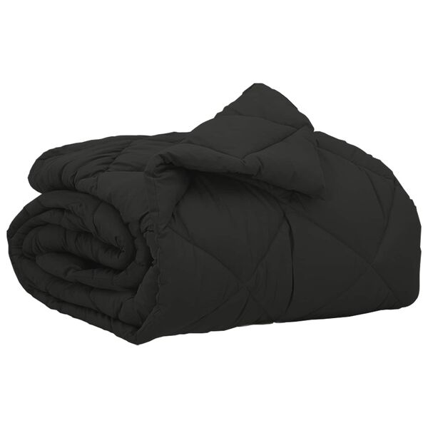 vidaXL Duvet complet pe tot parcursul anului Negru 220 x 140 cm