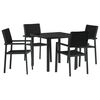 vidaXL Set de masă pentru grădină 5 pcs Negru