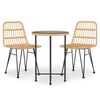 vidaXL Set mobilier de grădină, 3 piese, poliratan