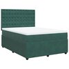 vidaXL Pat box spring cu saltea, verde &icirc;nchis, 160x200 cm, catifea