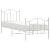 vidaXL Cadru de pat metalic cu tăblie de cap/picioare, alb, 90x200 cm