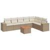 vidaXL Set canapele de grădină, 8 piese, cu perne, bej, poliratan