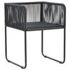 vidaXL Set mobilier de grădină, 7 piese, negru, ratan PVC