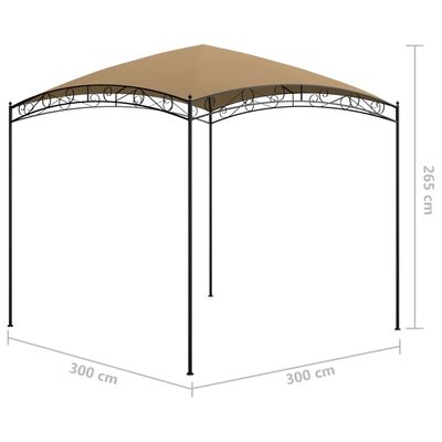 vidaXL Pavilion, gri taupe, 3x3x2,65 m, 180 g/m²