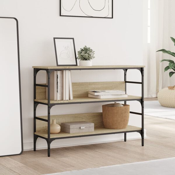 vidaXL Măsuță consolă, stejar sonoma, 100x32x75 cm, lemn prelucrat