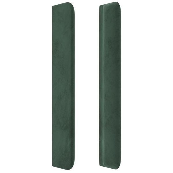 vidaXL Tăblie pat cu aripioare verde &icirc;nchis 103x16x118/128 cm catifea