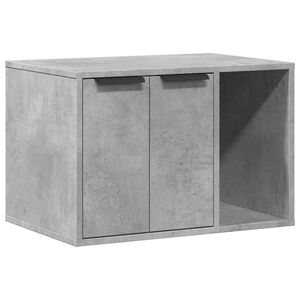vidaXL Cutie litieră pisici gri beton 60x40x40 cm lemn prelucrat