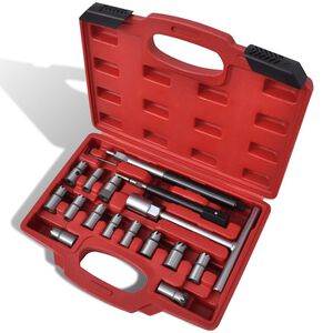 vidaXL Set tăiere suport injector diesel, 17 buc