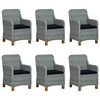 vidaXL Set mobilier de exterior cu perne,7 piese,gri deschis,poliratan