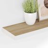 vidaXL Rafturi perete suspendate 2 buc. stejar/alb 120x23,5x3,8 cm MDF