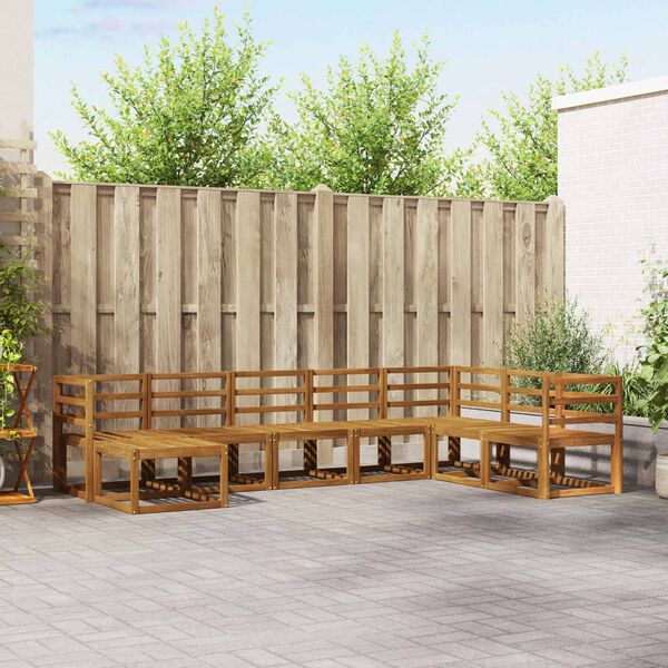 vidaXL Set de canapele de exterior cu pernă 8 pcs Natural și Antracit