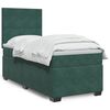 vidaXL Pat box spring cu saltea, verde &icirc;nchis, 90x190 cm, catifea