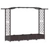 vidaXL Pat Ridicat cu Trellis și Acoperiș Maro 207 x 40 x 123 cm PP