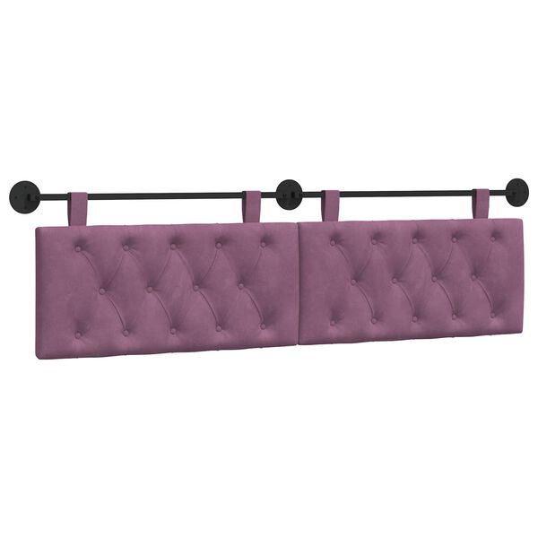 vidaXL Cap de pat suspendat Pe perete Violet 190 x 55 x 7 cm Catifea