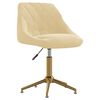 vidaXL Scaune de masă pivotante, 4 buc., crem, catifea
