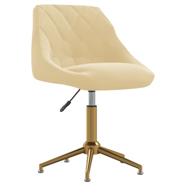 vidaXL Scaune de masă pivotante, 4 buc., crem, catifea