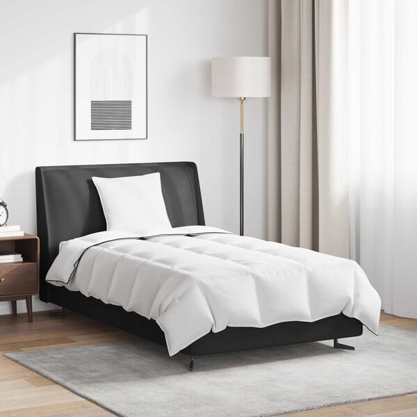 vidaXL Duvet de iarnă cu pernă 2 pcs Alb Pene de rață