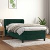 vidaXL Pat box spring cu saltea, verde &icirc;nchis, 100x200 cm, catifea