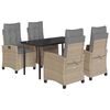 vidaXL Set mobilier pentru grădină, 5 piese, cu perne, bej, poliratan