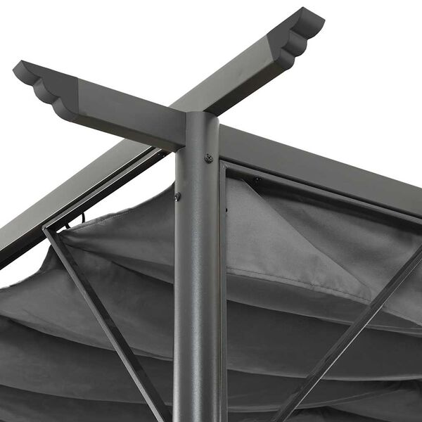 vidaXL Pergolă cu acoperiș retractabil, antracit, 3x3m, oțel, 180 g/m&sup2;
