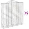 vidaXL Coșuri gabion arcuite, 5 buc 200x50x200/220 cm, fier galvanizat