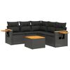 vidaXL Set mobilier de grădină cu perne, 6 piese, negru, poliratan