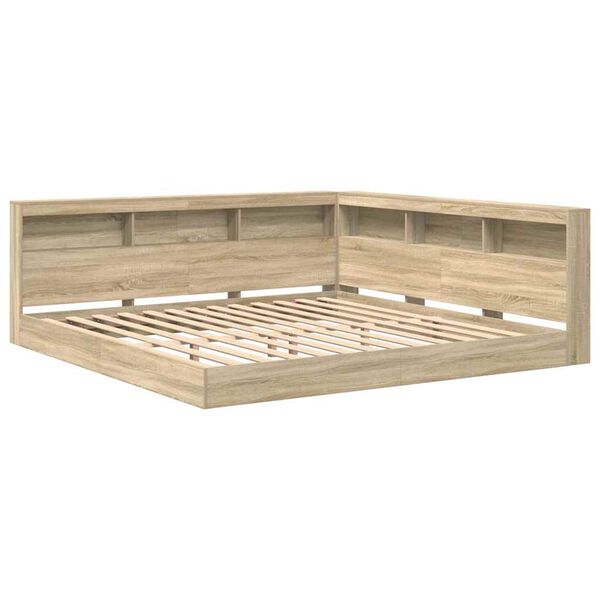 vidaXL Pat bibliotecă Stejar sonoma 180 x 200 cm Lemn compozit