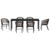 vidaXL Set de masă pentru grădină 7 pcs Maro Oțel vopsit electrostatic