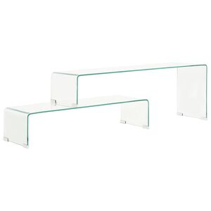 vidaXL Set măsuțe de cafea, 2 piese, 90x30x20/110x30x40 cm, sticlă