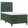 vidaXL Pat box spring cu saltea, verde &icirc;nchis, 100x200 cm, catifea