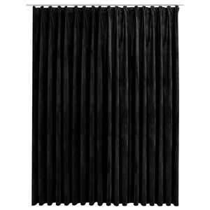 vidaXL Draperie opacă, negru, 290 x 245 cm, catifea, cu c&acirc;rlige