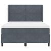 vidaXL Pat cu arcuri cu headboard Gri &icirc;nchis 140 x 190 cm Catifea