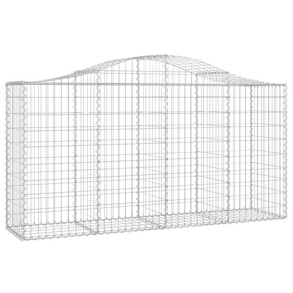 vidaXL Coșuri gabion arcuite 14 buc, 200x50x100/120cm, fier galvanizat