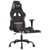 vidaXL Scaun de gaming cu masaj/suport picioare, negru / taupe, textil