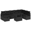 vidaXL Set de canapele pentru grădină cu pernă 9 pcs Negru Rattan poli