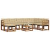 vidaXL Set de canapele de exterior cu pernă 9 pcs Natural și Bej