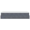 vidaXL Cadru de pat otoman cu saltea catifea gri &icirc;nchis 90x200cm