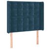 vidaXL Tăblie pat cu urechi albastru &icirc;nchis 103x16x118/128 cm catifea