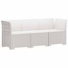 vidaXL Canapea de Grădină cu 3 Locuri Aspect Rattan PP Alb